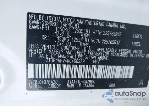 2024 Toyota Rav4 Xle из США, поврежденный, VIN 2T3P1RFV4RC466379